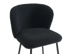 Conjunto de 2 taburetes de bar de felpa y metal - Negro - SENORASE