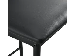Conjunto de 2 taburetes/sillas de bar con patas de acero asiento sintético y altura del asiento de 66 cm color negro 03_0005787