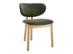 Conjunto de 2bsillas de tejido y madera de hevea - Verde - FALDRA