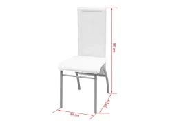 Conjunto de Comedor Cuero Artificial de Cinco Piezas de Color Blanco
