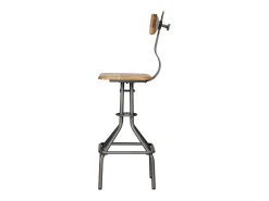 Conjunto de dos taburetes de bar de diseño sillas y asientos en teca maciza reciclada 1202129