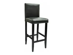 Conjunto de dos taburetes de bar de diseño con asientos de piel sintética negra 1202057