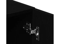 Conjunto de gabinetes de cocina de 2 piezas de madera de ingeniería negra