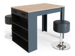 Conjunto de mesa de comedor antracita/roble dorado 67x100x77.5 repose