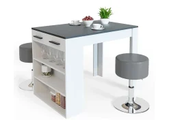 Conjunto de mesa de comedor antracita/blanco 67x100x77.5 repose