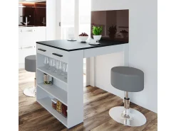 Conjunto de mesa de comedor antracita/blanco 67x100x77.5 repose