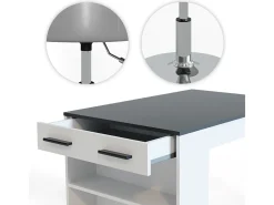 Conjunto de mesa de comedor antracita/blanco 67x100x77.5 repose