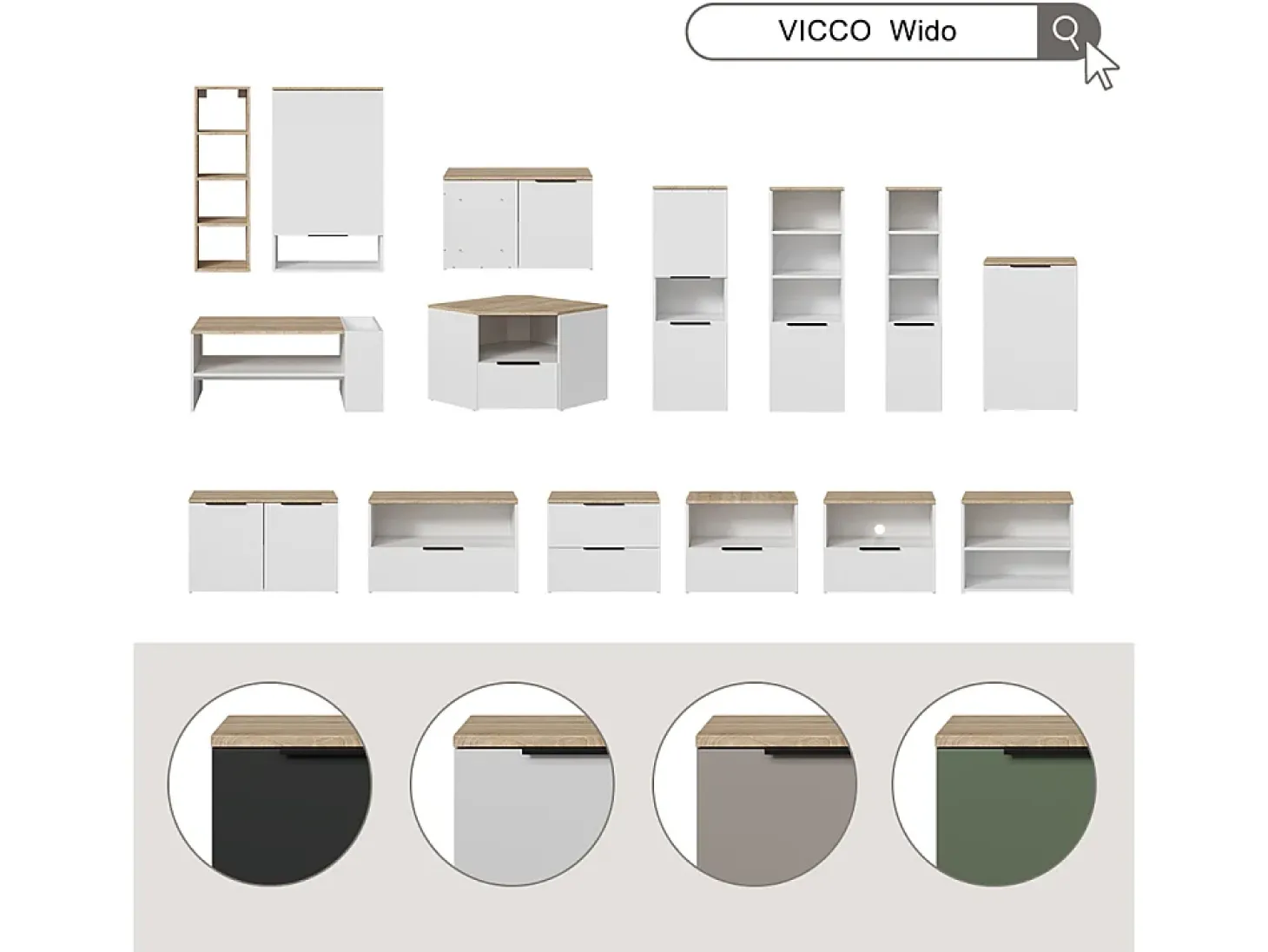 Conjunto de salón blanco/sonoma 68x38.2x50 wido