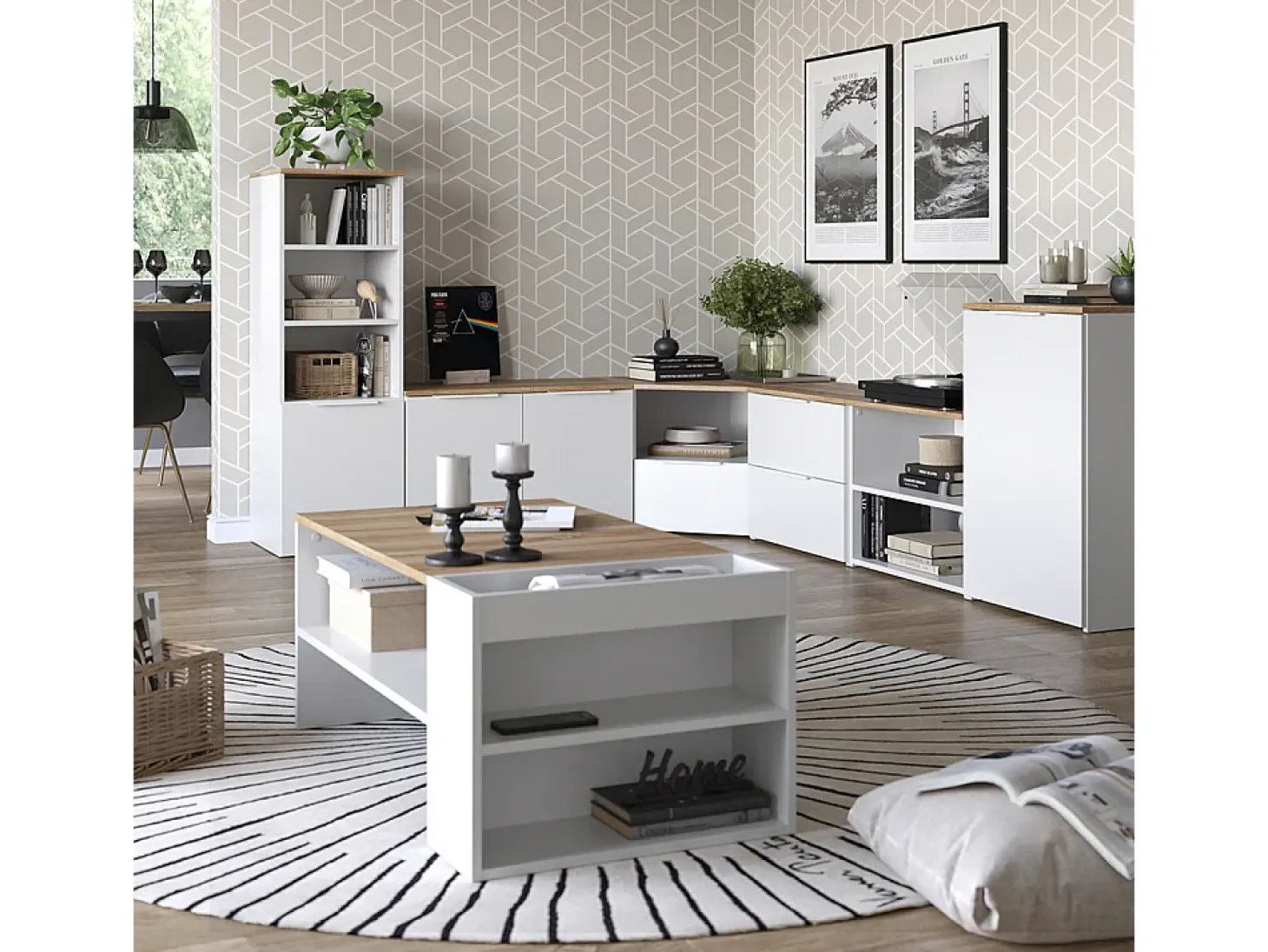 Conjunto de salón blanco/sonoma 68x38.2x50 wido