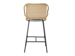 Conjunto de sillas de bar e isla de metal con asiento de ratán 65cm MOOREA