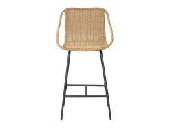 Conjunto de sillas de bar e isla de metal con asiento de ratán 65cm MOOREA