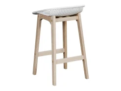 Conjunto de sillas de isla y bar MALMO de roble de 65 cm con asiento de plástico