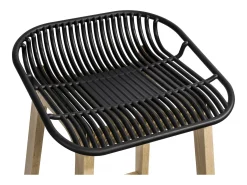 Conjunto de sillas de isla y bar MALMO de roble de 65 cm con asiento de plástico
