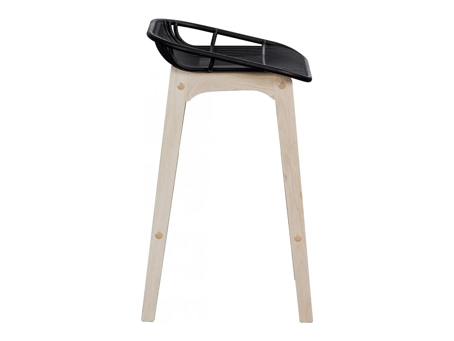 Conjunto de sillas de isla y bar MALMO de roble de 65 cm con asiento de plástico