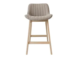 Conjunto de sillas de isla y bar de roble con asiento de tela de rizo MILK de 65 cm
