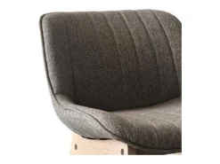 Conjunto de sillas de isla y bar de roble con asiento de tela MELLOW de 65 cm