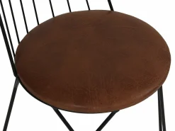 Conjunto de sillas Kailua 1651, Negro|Marrón, 84x44x44cm, Cuero ecológico, Metálico