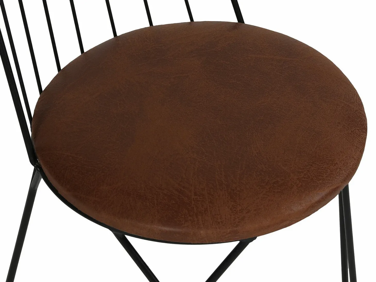 Conjunto de sillas Kailua 1651, Negro|Marrón, 84x44x44cm, Cuero ecológico, Metálico