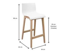 Conjunto de taburetes de bar de roble 65cm TANNA