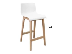 Conjunto de taburetes de bar de roble 65cm TANNA