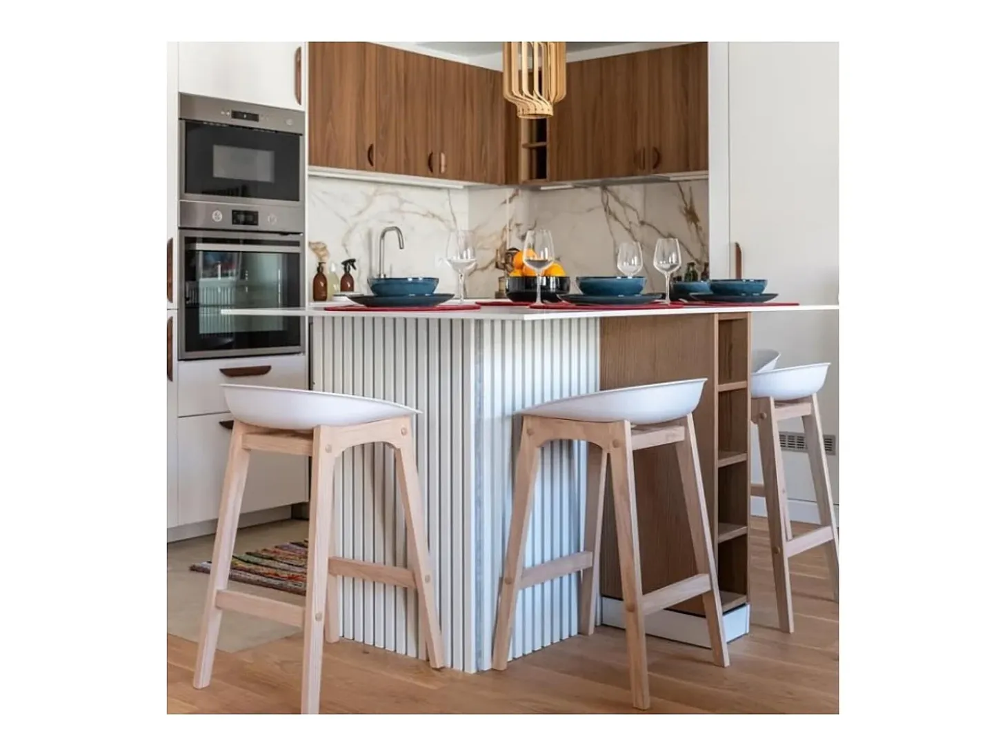 Conjunto de taburetes de bar de madera 65cm RIVA