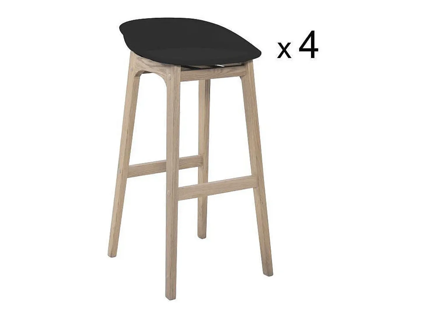 Conjunto de taburetes de bar de madera 65cm RIVA
