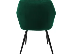 Conjunto de 2x sillas de comedor tapizadas en terciopelo sillones de salón verde ML-Design