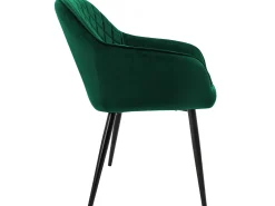 Conjunto de 2x sillas de comedor tapizadas en terciopelo sillones de salón verde ML-Design