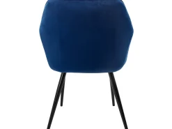 Conjunto de 2x sillas de comedor tapizadas en terciopelo sillones salón azul oscuro ML-Design