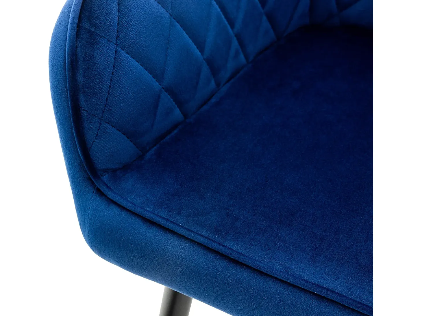 Conjunto de 2x sillas de comedor tapizadas en terciopelo sillones salón azul oscuro ML-Design