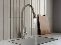 Conjunto fregadero 55x45 cm SOELA + grifo con ducha RONA de acero inoxidable