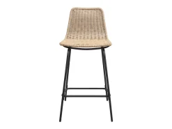 Conjunto taburetes de bar BALI de metal de 65 cm con asiento de ratán