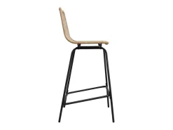 Conjunto taburetes de bar BALI de metal de 65 cm con asiento de ratán