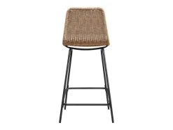 Conjunto taburetes de bar BALI de metal de 65 cm con asiento de ratán