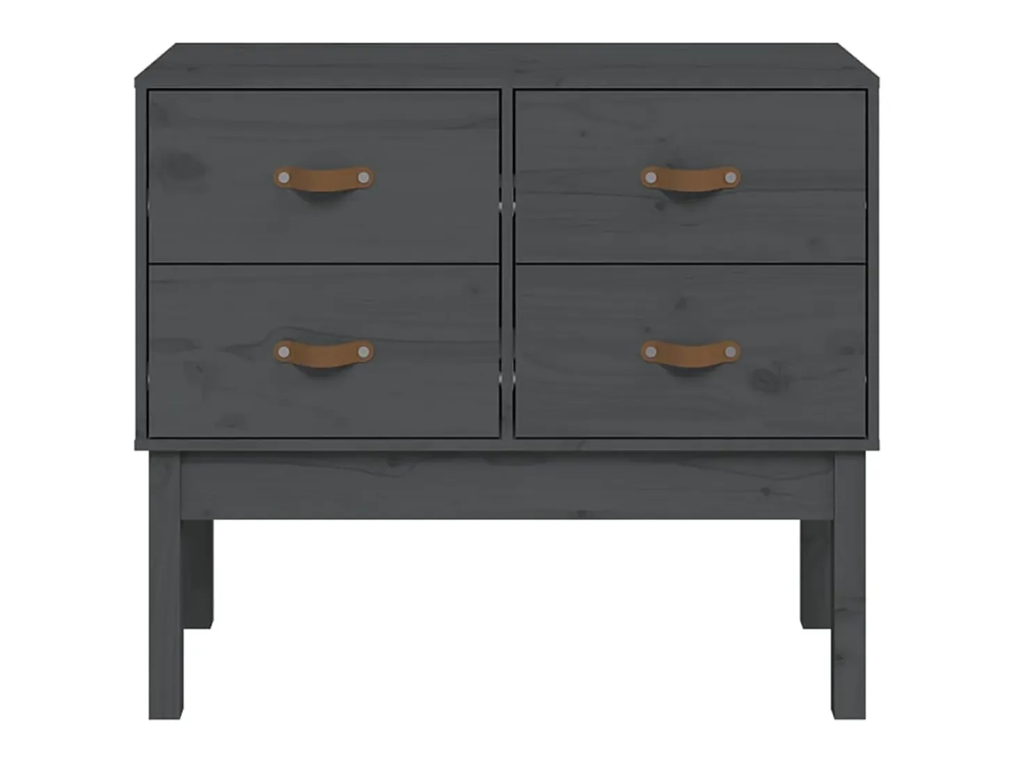 Consola Gris 90x40x78 cm Madera Maciza de Pino