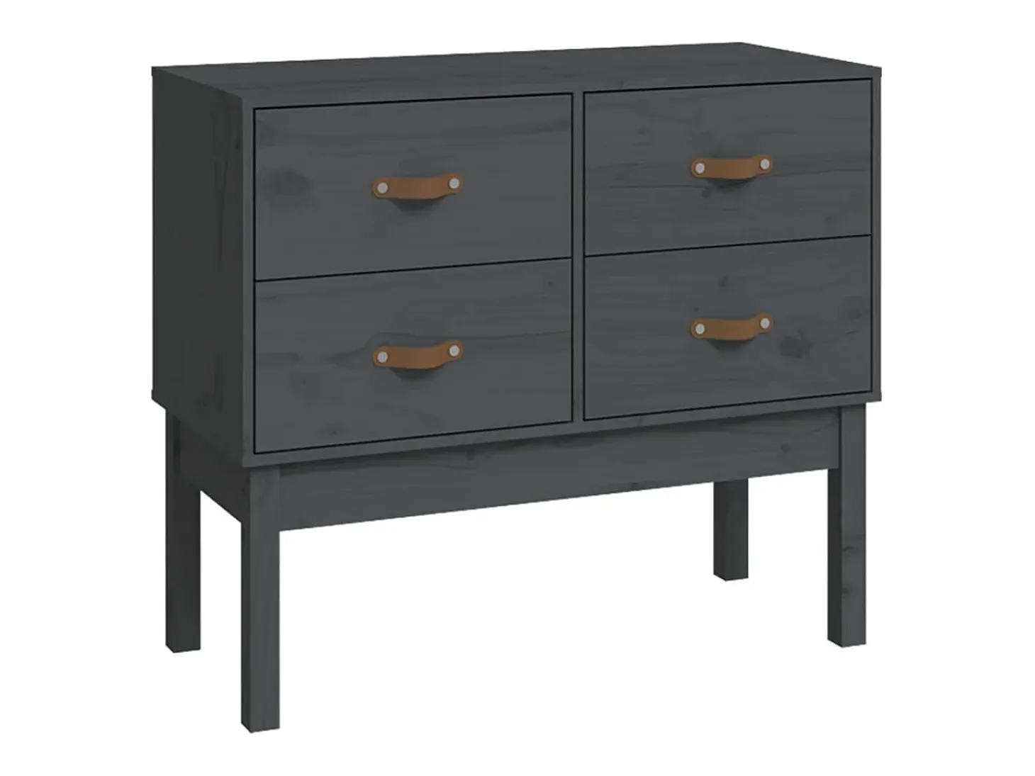 Consola Gris 90x40x78 cm Madera Maciza de Pino