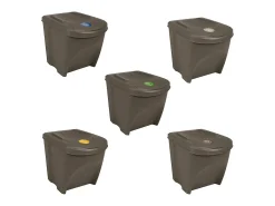 Contenedores de basura apilables 3 uds. 75 L polipropileno gris 02_0043894