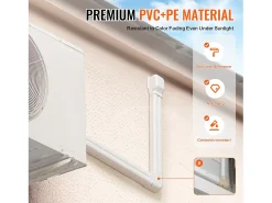 Cubierta de Línea SucceBuy 7.62cm de Ancho 483 cm para Mini-Split/Aire Acondicionado, PVC Decorativo para Aire Acondicionado. 4 Conductos Rectos y Componentes