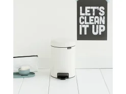 Cubo de Basura con Pedal New Icon 3L Blanco Brabantia - Cierre Suave y Antiodor