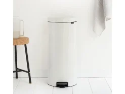 Cubo de basura con pedal Newicon 30L Blanco Brabantia - Cierre Suave y Anti Olor