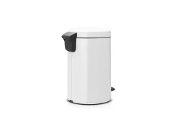 Cubo de Basura con Pedal Newicon 12L Blanco con Tapa Silenciosa y Antiodor