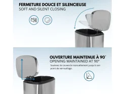Cubo de basura de cocina de pedal 50L ADMIRAL