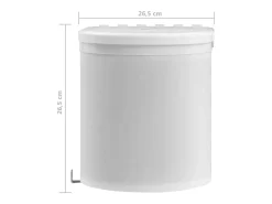 Cubo de basura de cocina integrado de plástico blanco de 8 litros 02_0006083