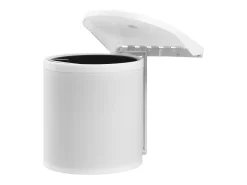 Cubo de basura de cocina integrado de plástico blanco de 8 litros 02_0006083