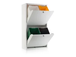 Cubo de basura para la cocina - Cubo de reciclaje - 4 compartimentos de 20L -51,7(ancho)x91,7(alto)x27,3(fondo) cm. - Blanco - EMI
