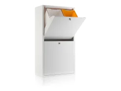 Cubo de basura para la cocina - Cubo de reciclaje - 4 compartimentos de 20L -51,7(ancho)x91,7(alto)x27,3(fondo) cm. - Blanco - EMI