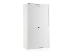 Cubo de basura para la cocina - Cubo de reciclaje - 4 compartimentos de 20L -51,7(ancho)x91,7(alto)x27,3(fondo) cm. - Blanco - EMI