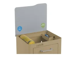 Cubo de basura para la cocina - Cubo de reciclaje - 3 compartimentos de 20L - CUBEK