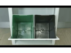 Cubo de basura para la cocina - Cubo de reciclaje - 4 compartimentos de 20L - acero Inoxidable - CUBEK