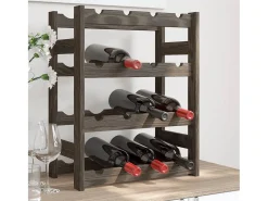 Daisy Botellero para 16 botellas madera maciza de pino gris